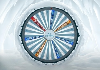 Roue en direct du jeu Ice Fishing d'Evolution